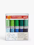 Gütermann creativ machine embroidery thread 10x200m multi - British product