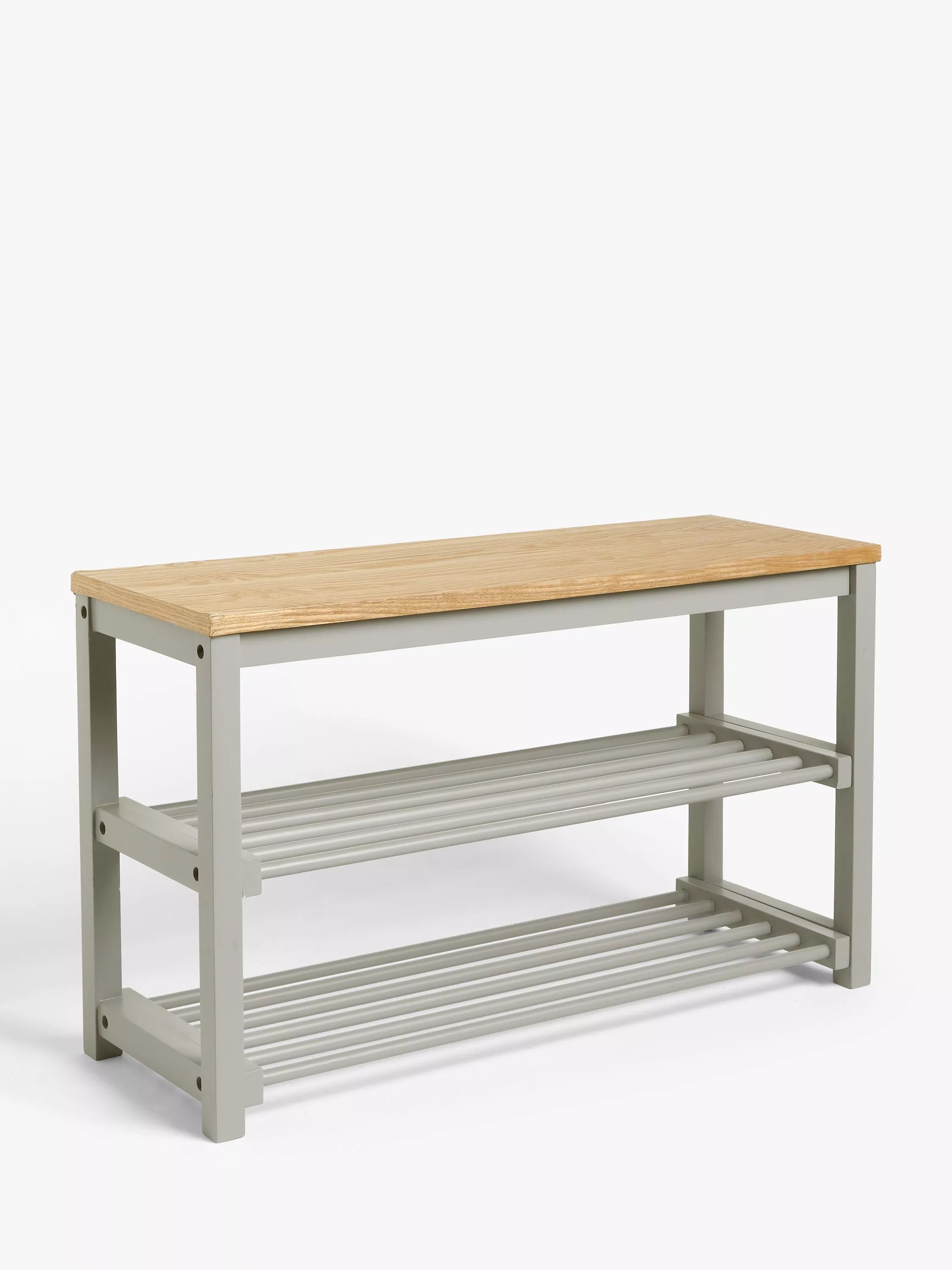 John Lewis Modern Country 3 Tier Shoe Rack, Grey