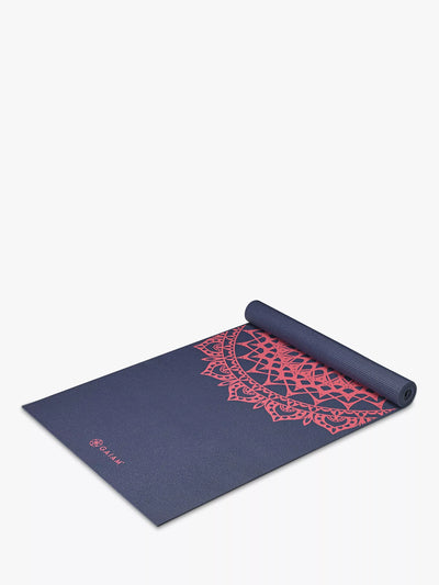 Gaiam Premium Marrakesh 4 mm Yogamatte, Marineblå Fleur