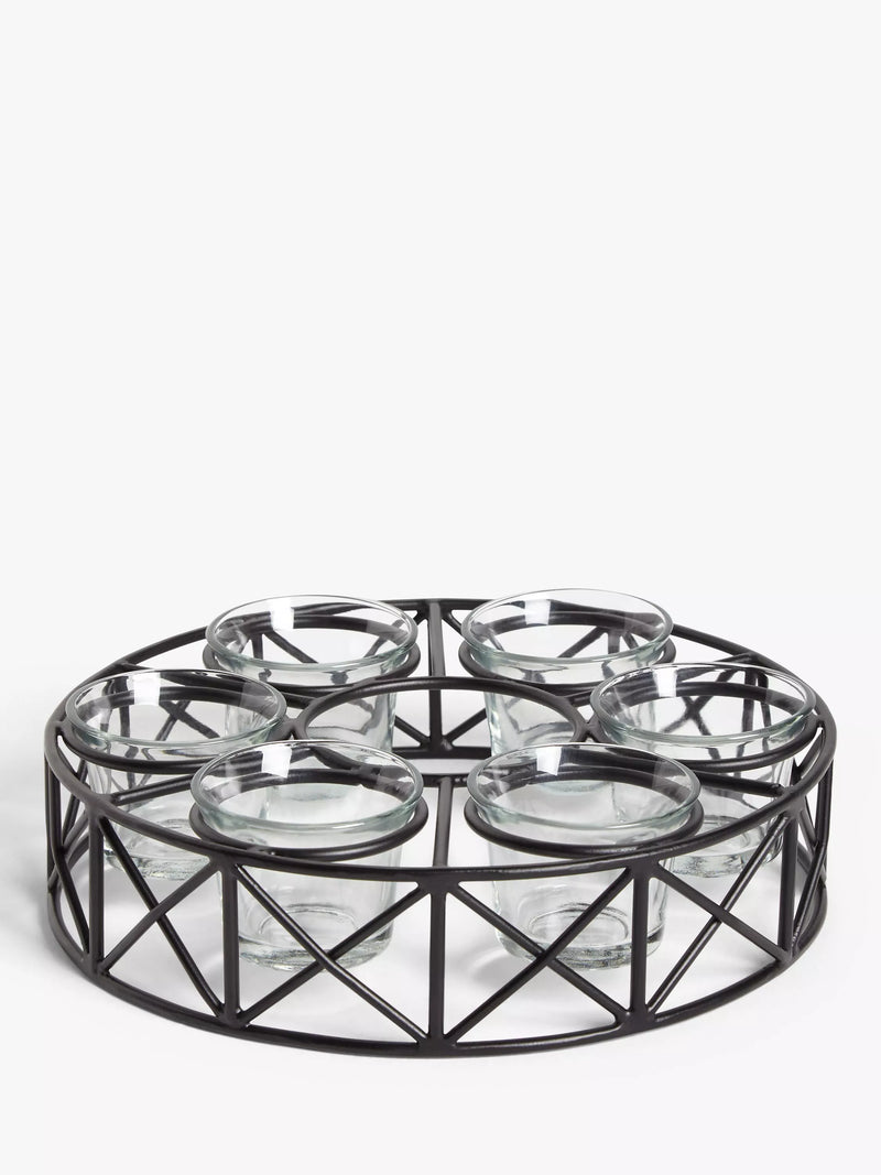 John Lewis parasol tealight candle holder black - British product