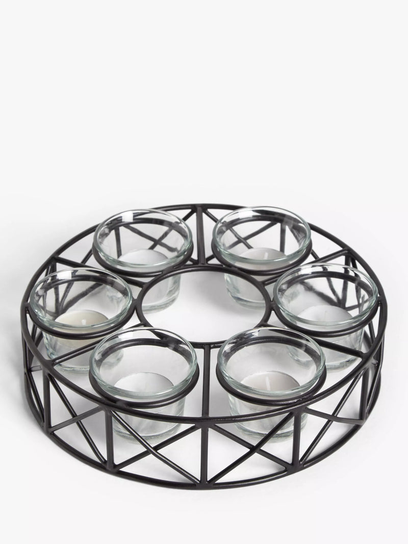 John Lewis parasol tealight candle holder black - British product