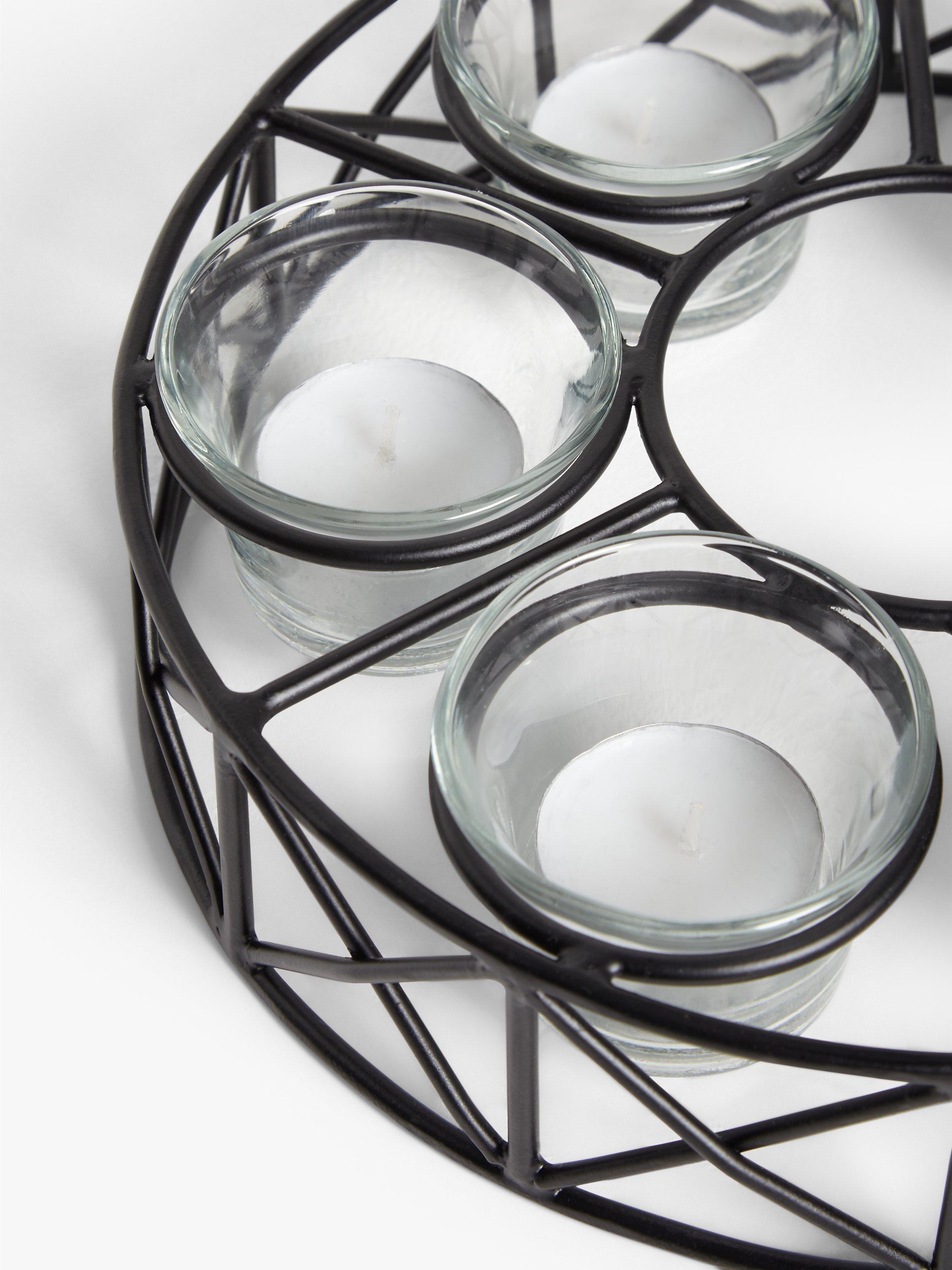 John Lewis parasol tealight candle holder black - British product