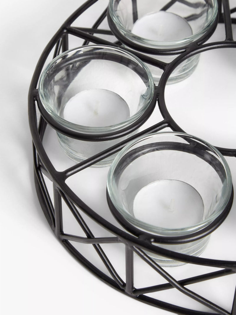 John Lewis parasol tealight candle holder black - British product