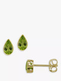 E.W Adams 9ct Gold Teardrop Stone Stud Earrings