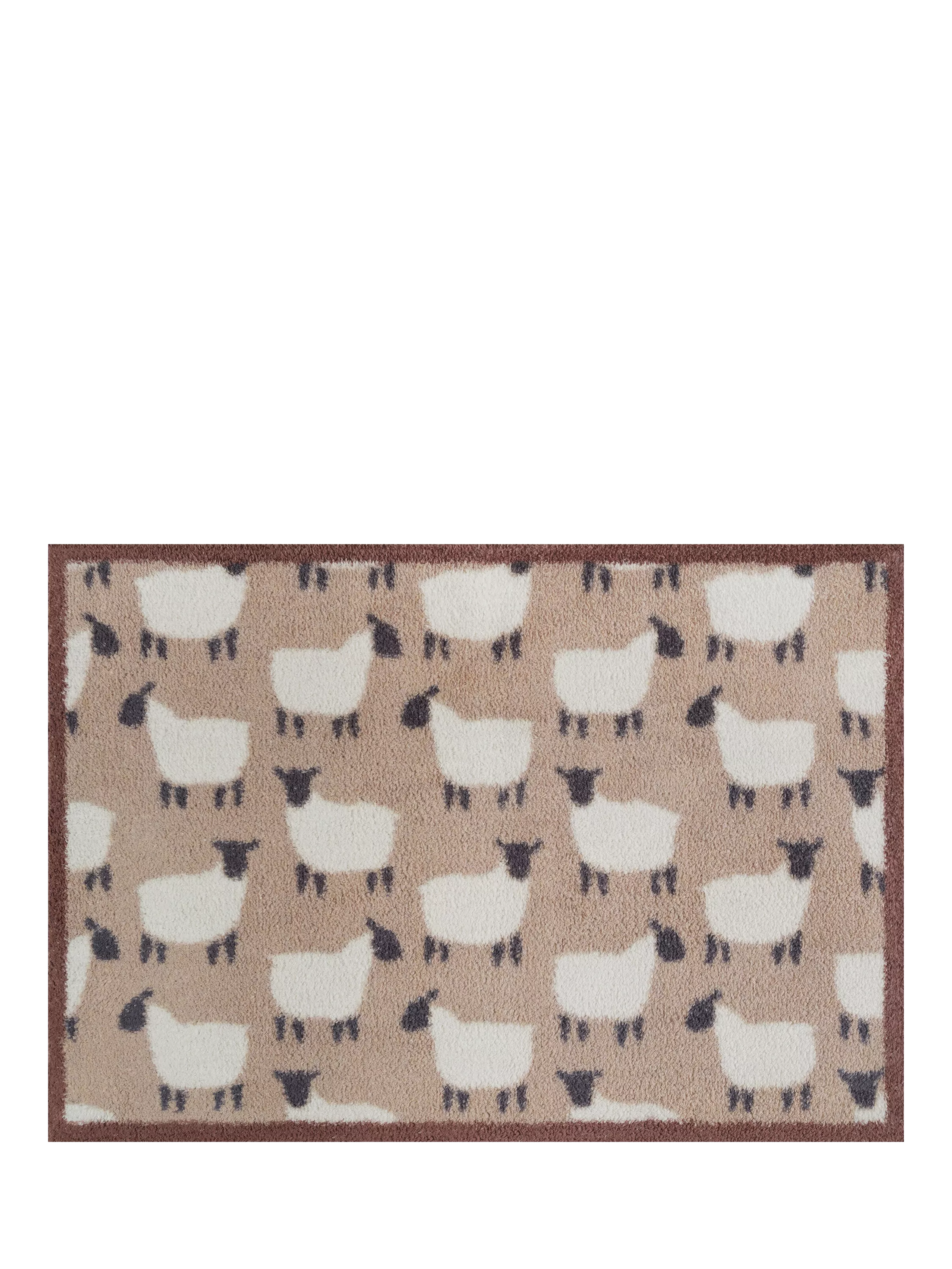 Turtle Mat Sheep Flock Door Mat, Natural