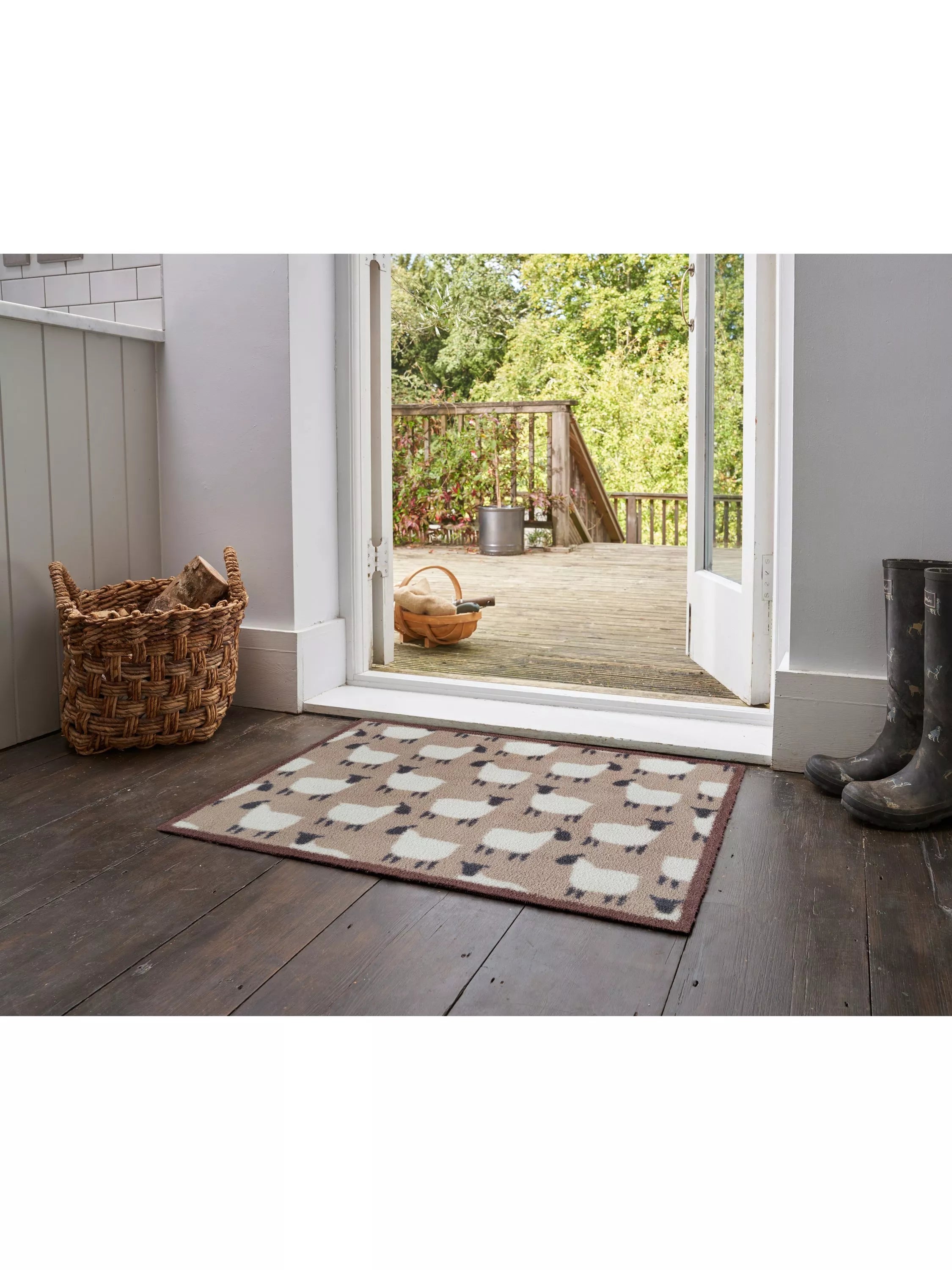 Turtle Mat Sheep Flock Door Mat Natural 60x85cm (British brand)
