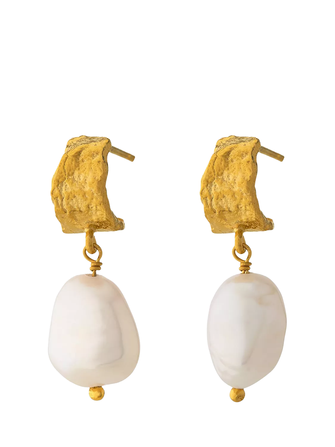 Alex Monroe freshwater pearl drop earrings gold plating, imported from the UK
