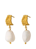 Alex Monroe freshwater pearl drop earrings gold plating, imported from the UK