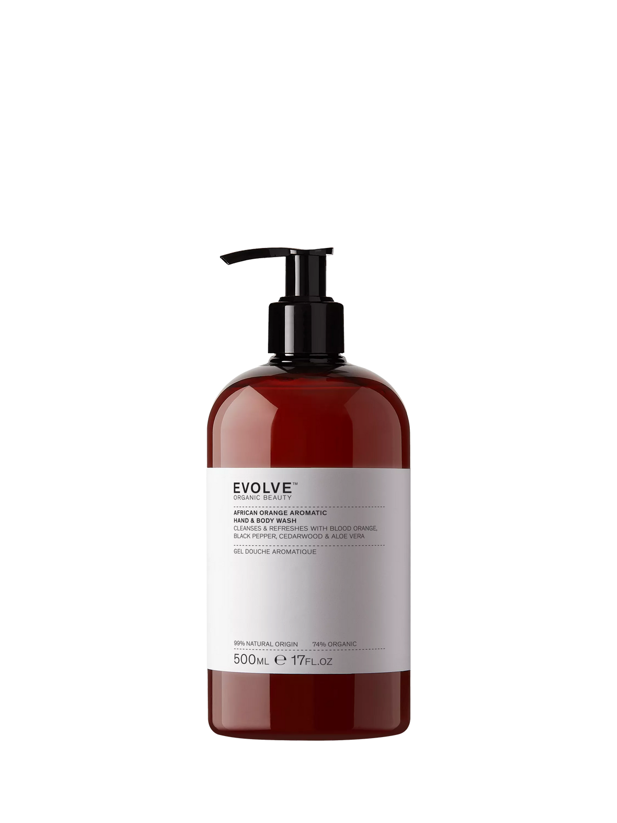 Evolve Organic Beauty African Orange Aromatic Wash 500ml - British product