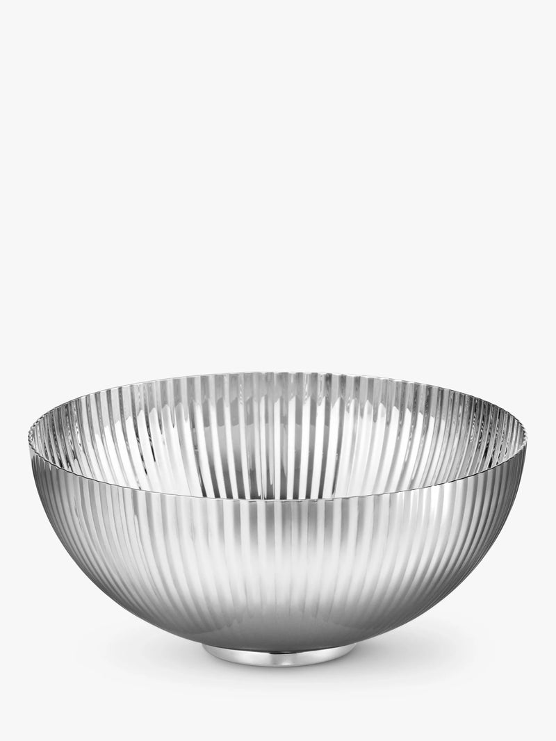 Georg Jensen stainless steel ribbed small bowl in silver, 13cm, UK version