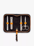 Gentlemen's Hardware manicure kit with stainless steel clippers, tweezers, and scissors in a zipped fabric case, UK version