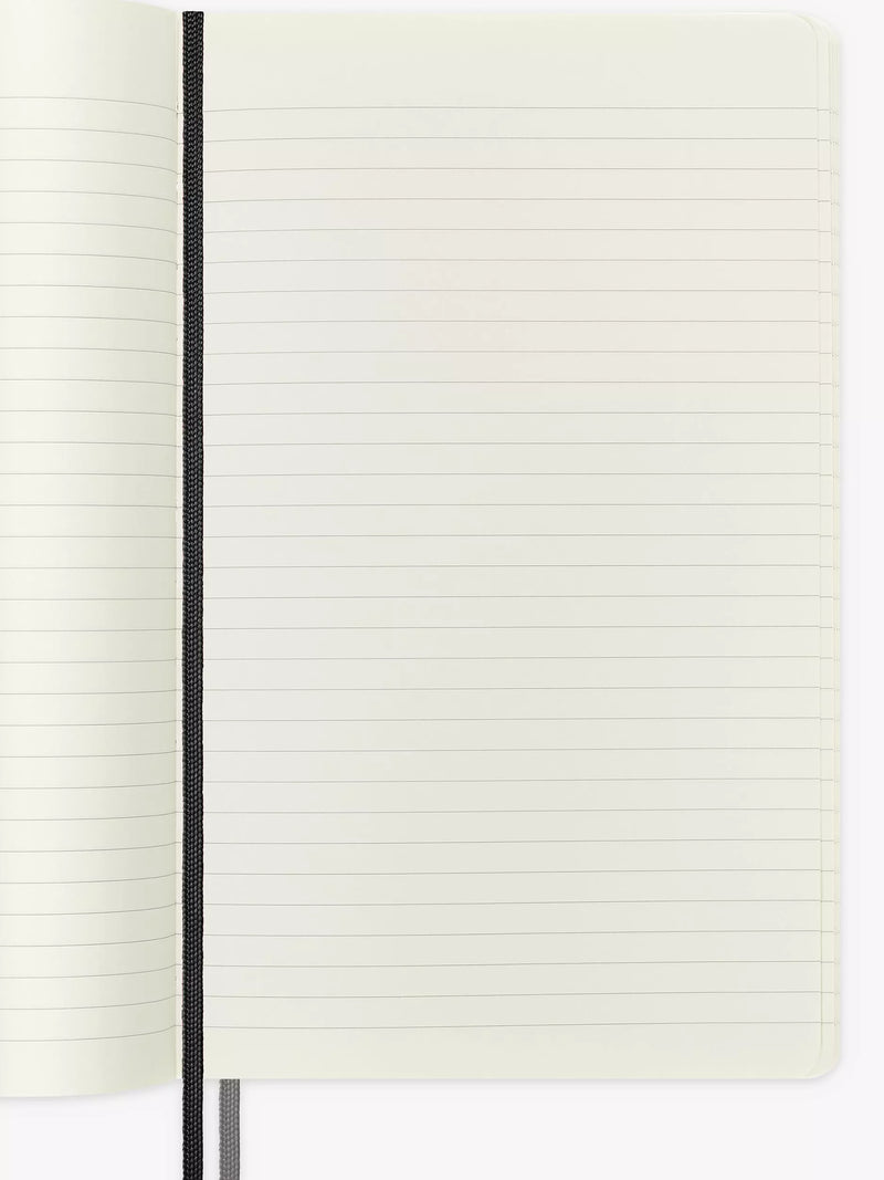 Moleskine large ruled soft cover notebook black, imported from the UK