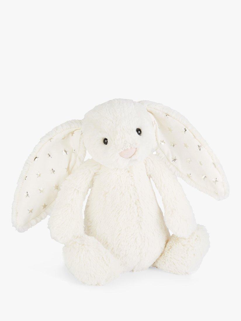 Rabbit Soft Toy with White Fur and Star-Sprinkled Ears