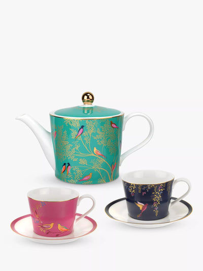 John Lewis Teapot and Tea Cup & Saucer Gift Set with 1.1L Capacity, Multi-Design- Buy online at McGrocer
