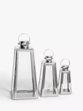 John Lewis set of 3 Pimlico lantern candle holders silver (British brand)