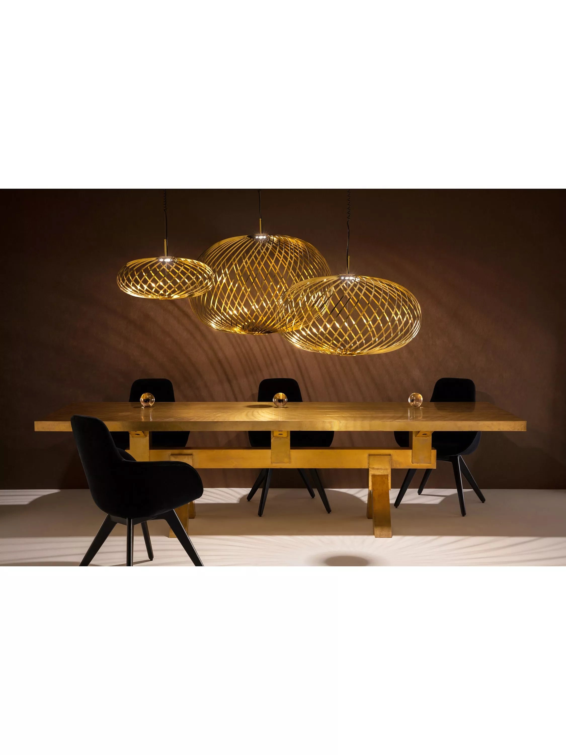 Tom Dixon Spring LED small ceiling light in brass effect - British product