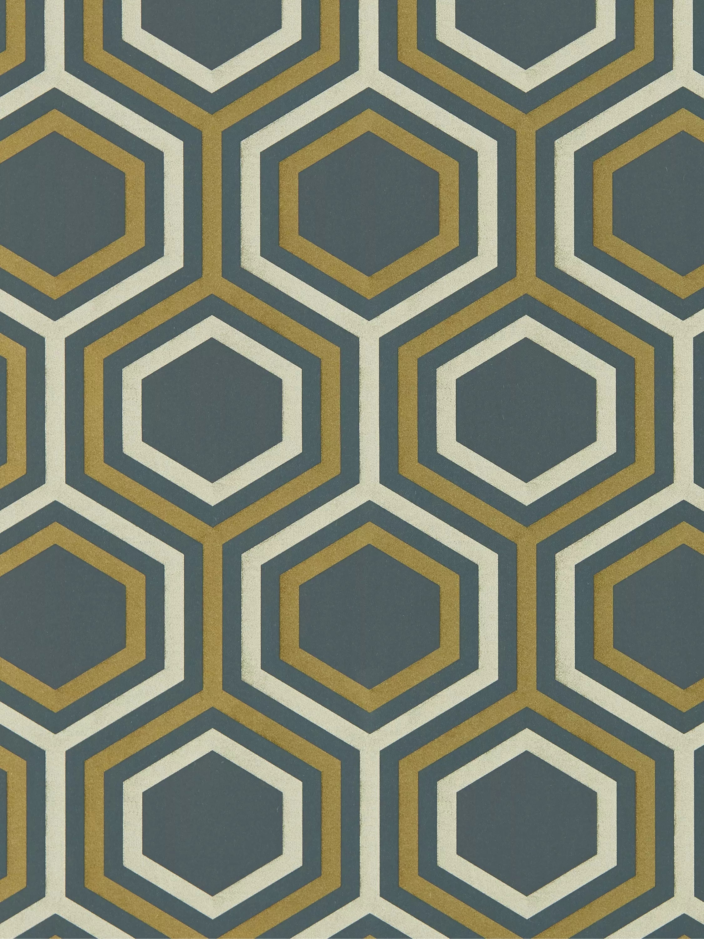 Harlequin honeycomb design wallpaper with metallic tones, UK version