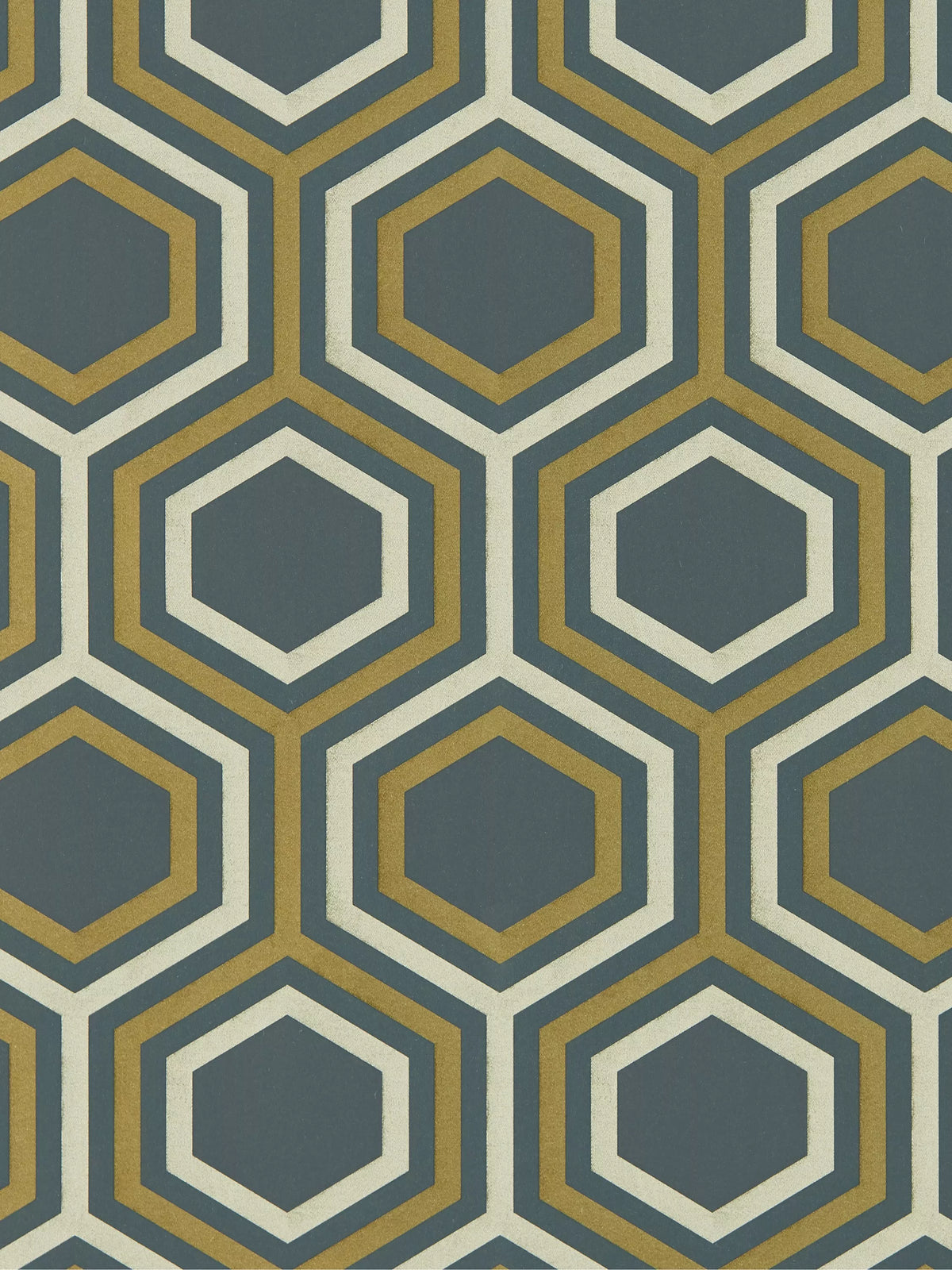 Harlequin honeycomb design wallpaper with metallic tones, UK version