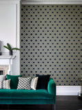 Harlequin honeycomb design wallpaper with metallic tones, UK version