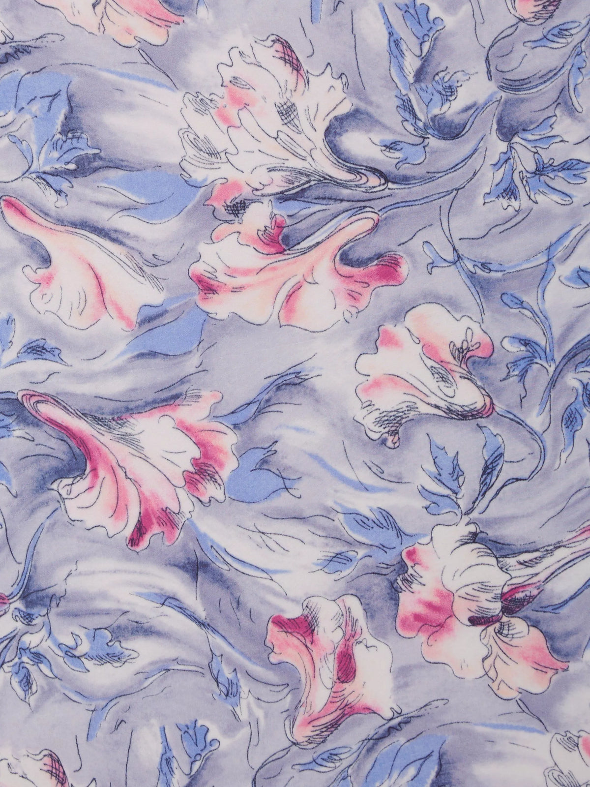 John Kaldor large floral print fabric in lilac - British product