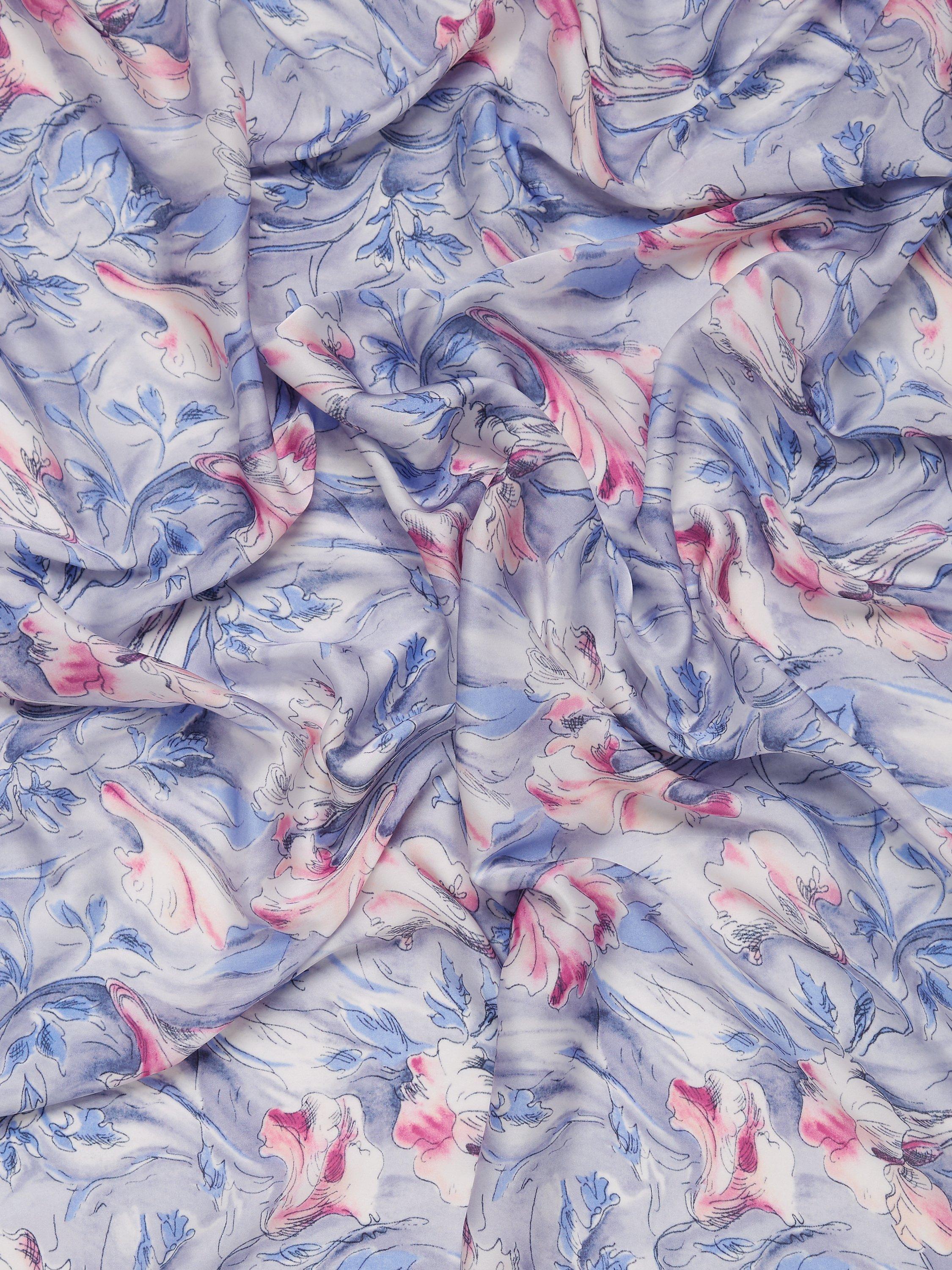 John Kaldor large floral print fabric in lilac - British product