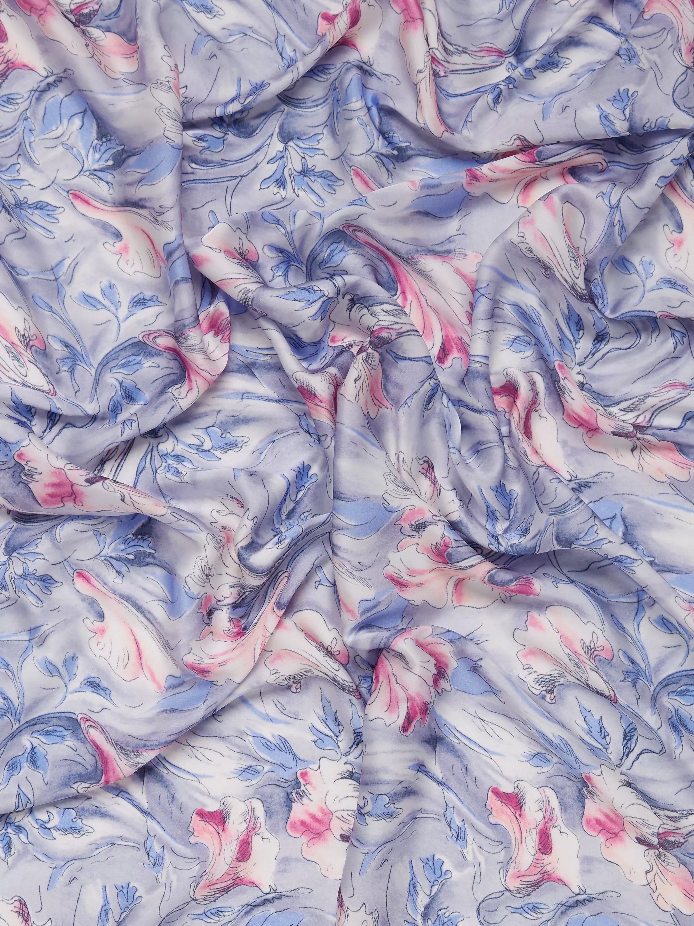 John Kaldor large floral print fabric in lilac - British product