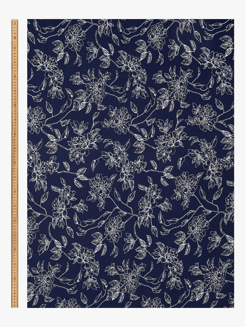 Montreux Fabrics floral print fabric navy, imported from the UK