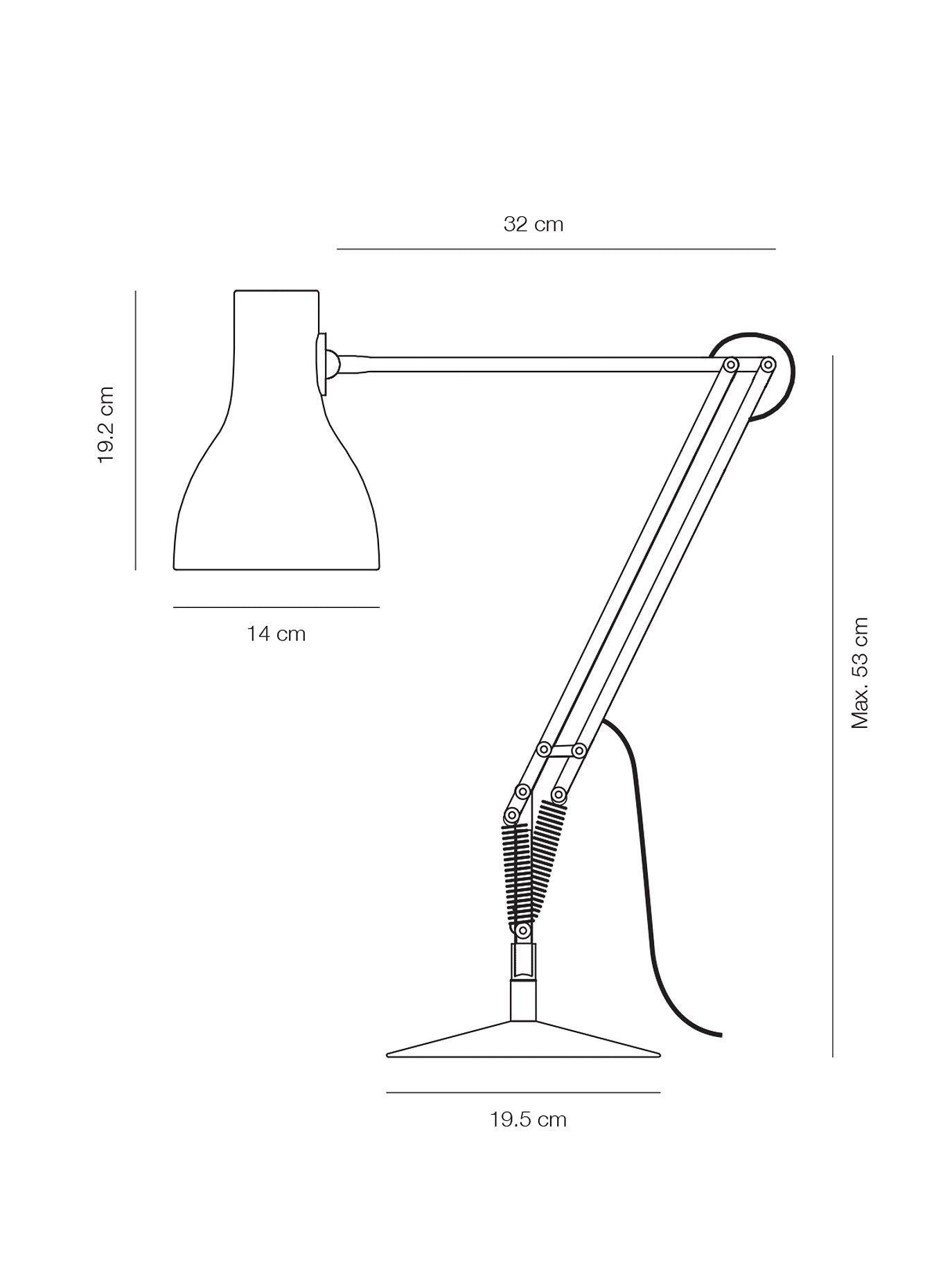 Anglepoise Type 75 Margaret Howell tall desk lamp, imported from the UK