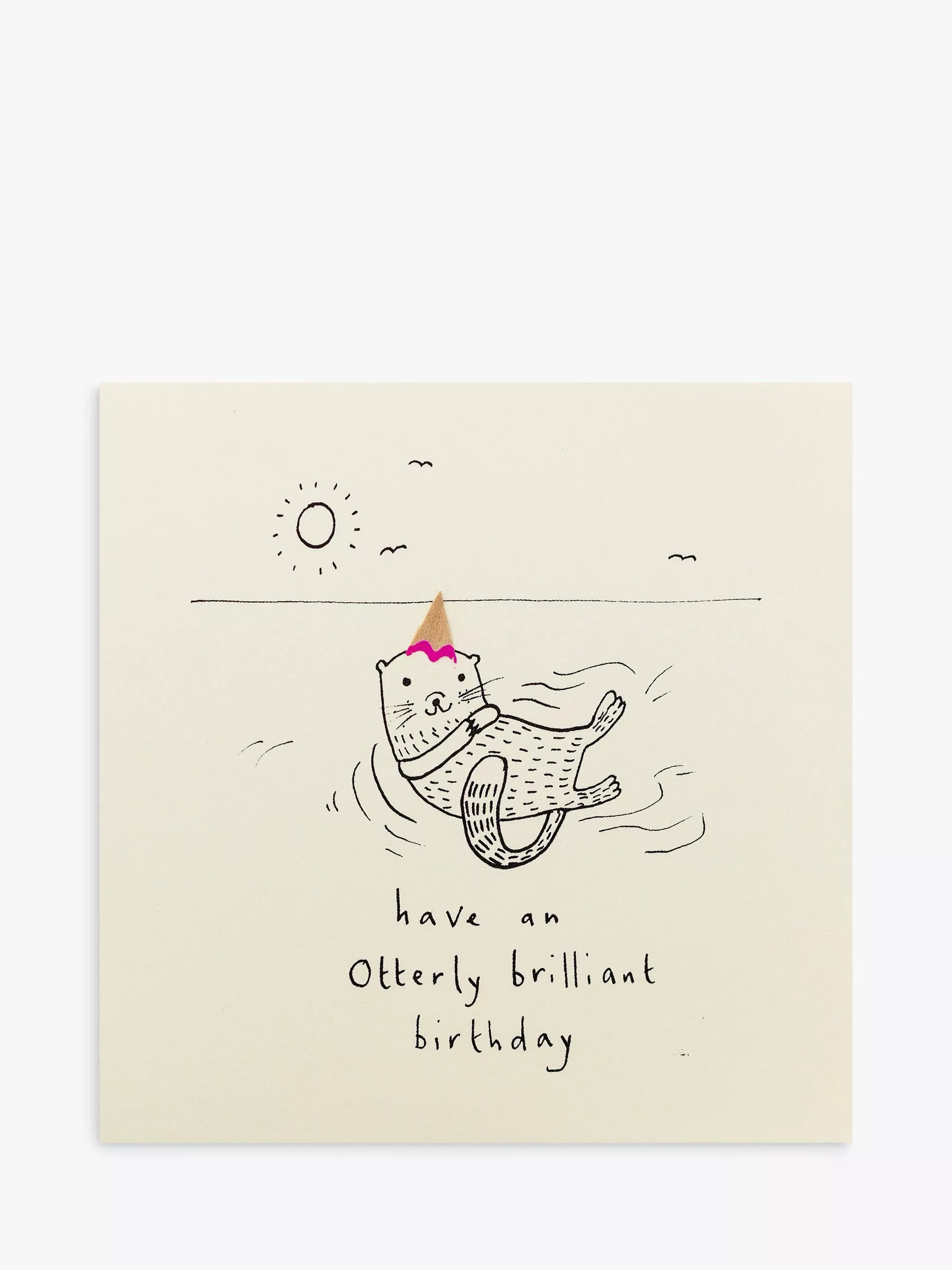 Ruth Jackson otter birthday card blank inside, imported from the UK