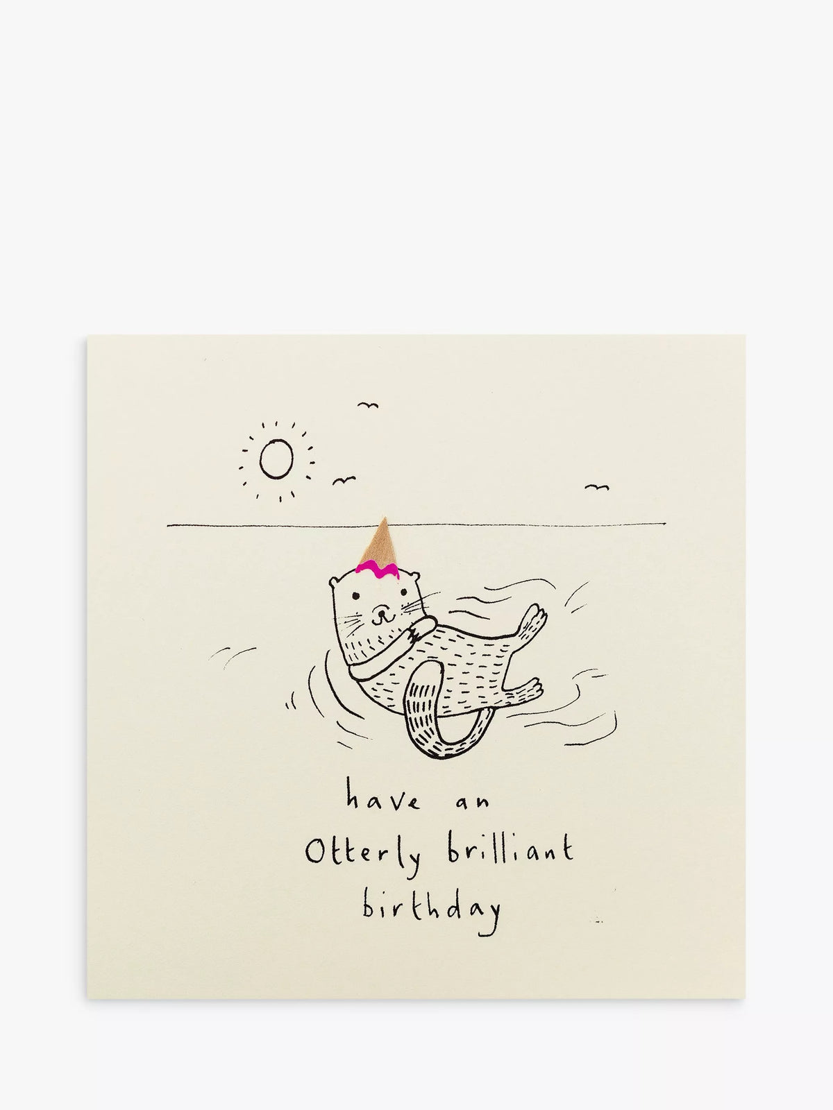 Ruth Jackson otter birthday card blank inside, imported from the UK