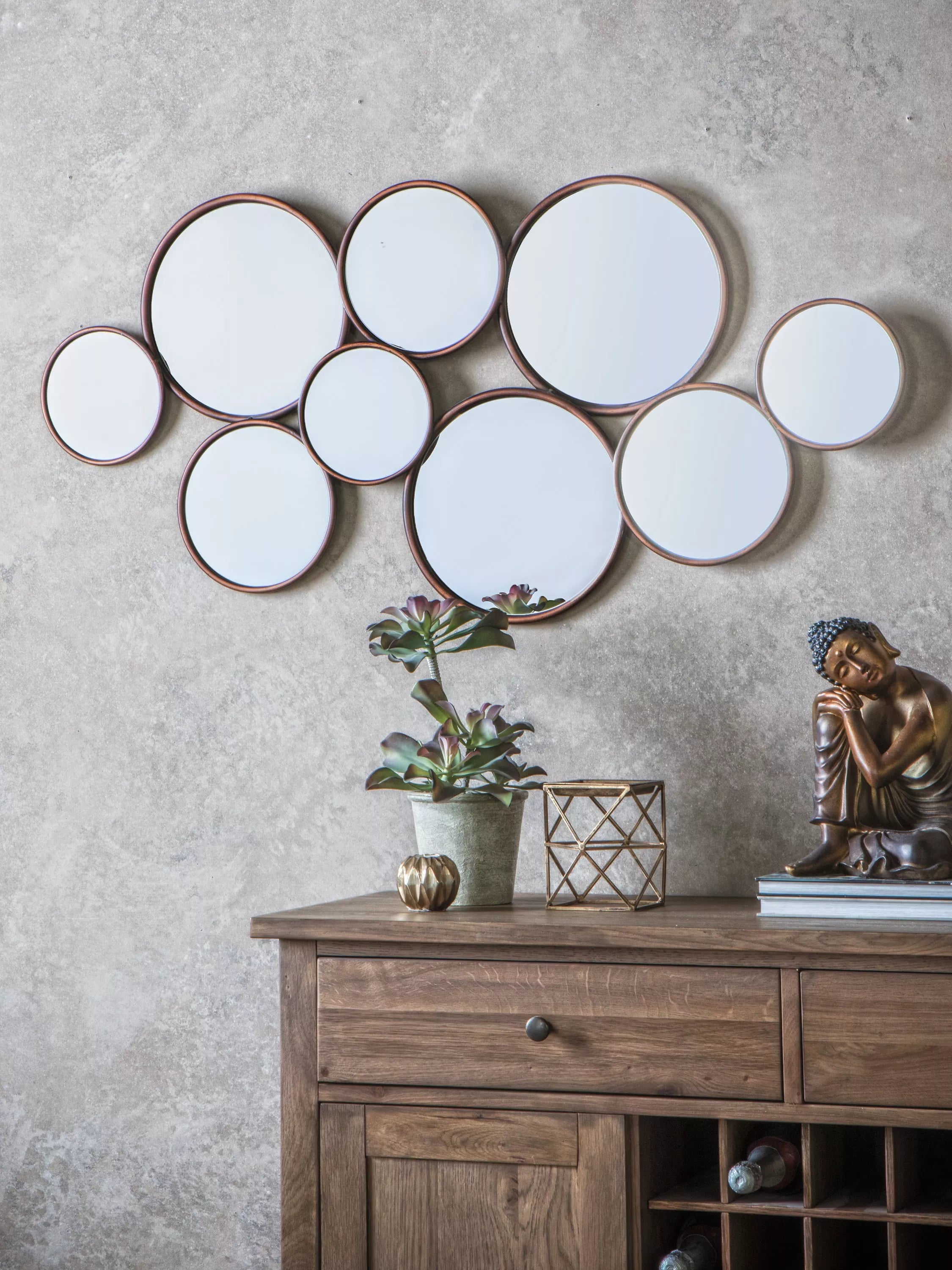 Gallery Direct wall mirror copper finish 121x58.5cm, UK version