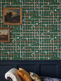 Cole & Son Bastoni wallpaper design with metallic gold details, UK version