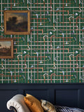 Cole & Son Bastoni wallpaper design with metallic gold details, UK version