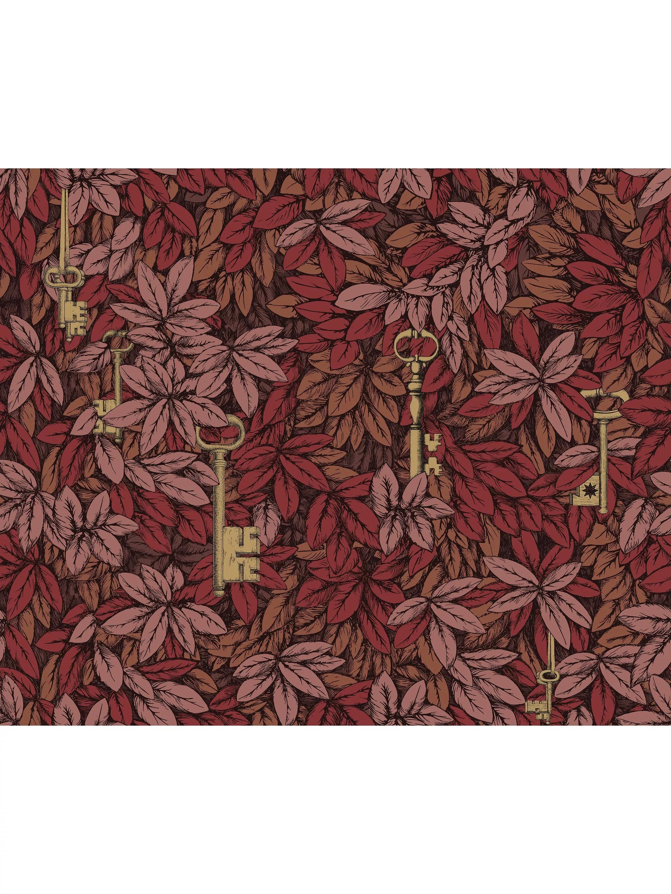 Cole & Son Chiavi Segrete wallpaper with golden keys (British brand)