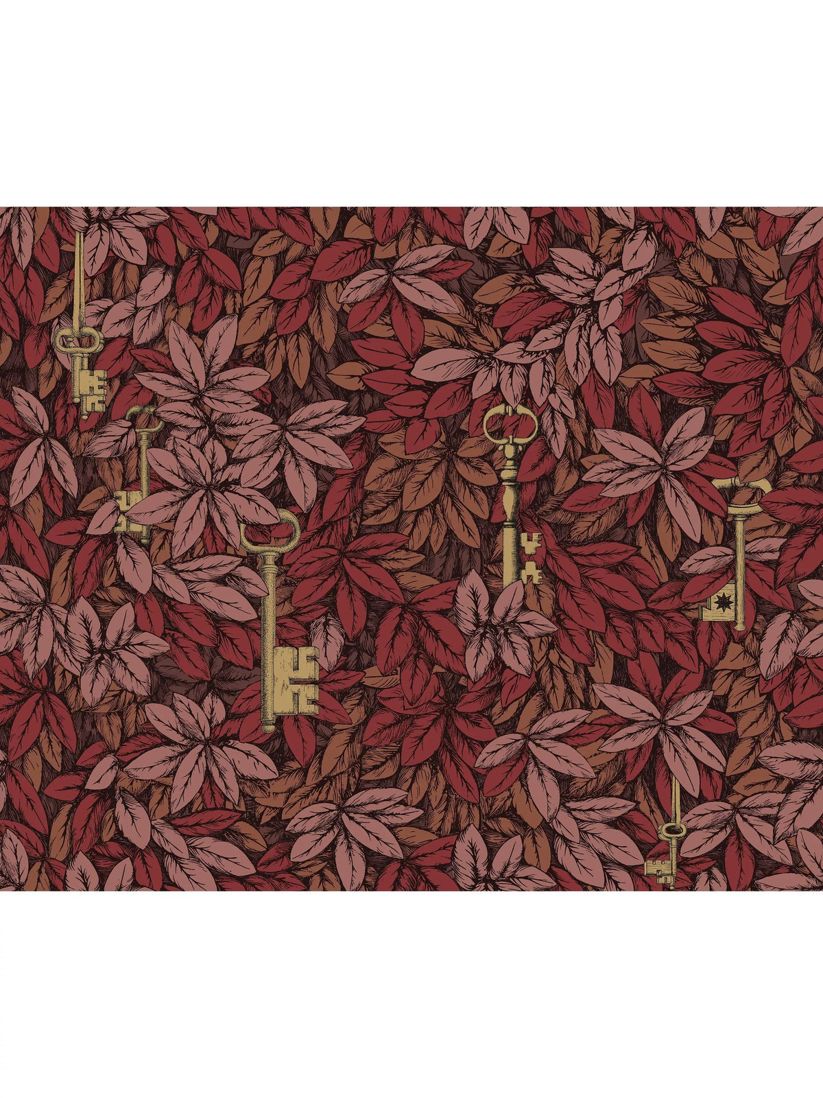 Cole & Son Chiavi Segrete wallpaper with golden keys (British brand)