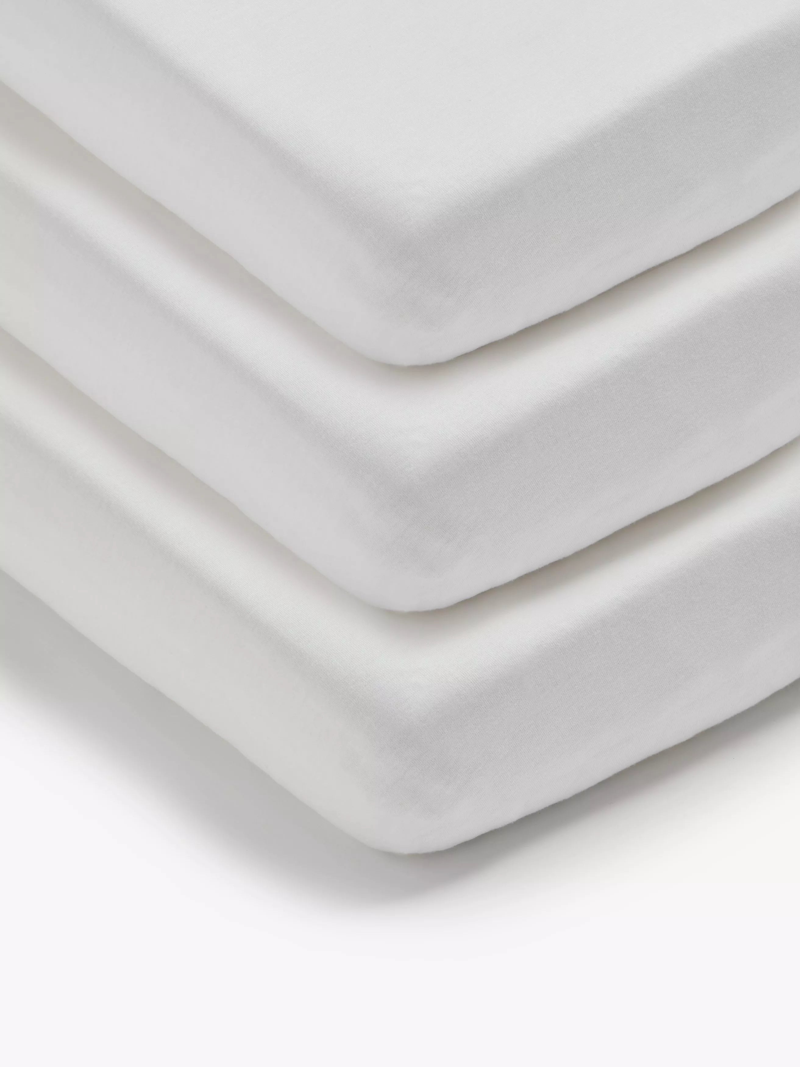 John Lewis cot bed sheets pack of 3 70x140cm white, imported from the UK
