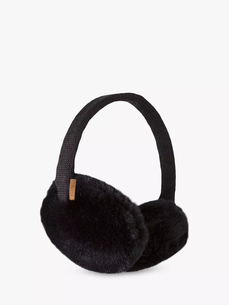 Barts plush black ear muffs one size (British brand)