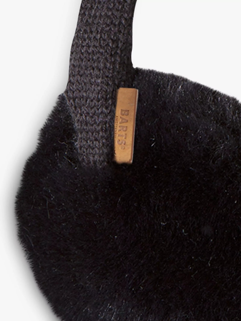 Barts plush black ear muffs one size (British brand)