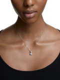 Swarovski solitaire round pendant necklace in silver (British brand)