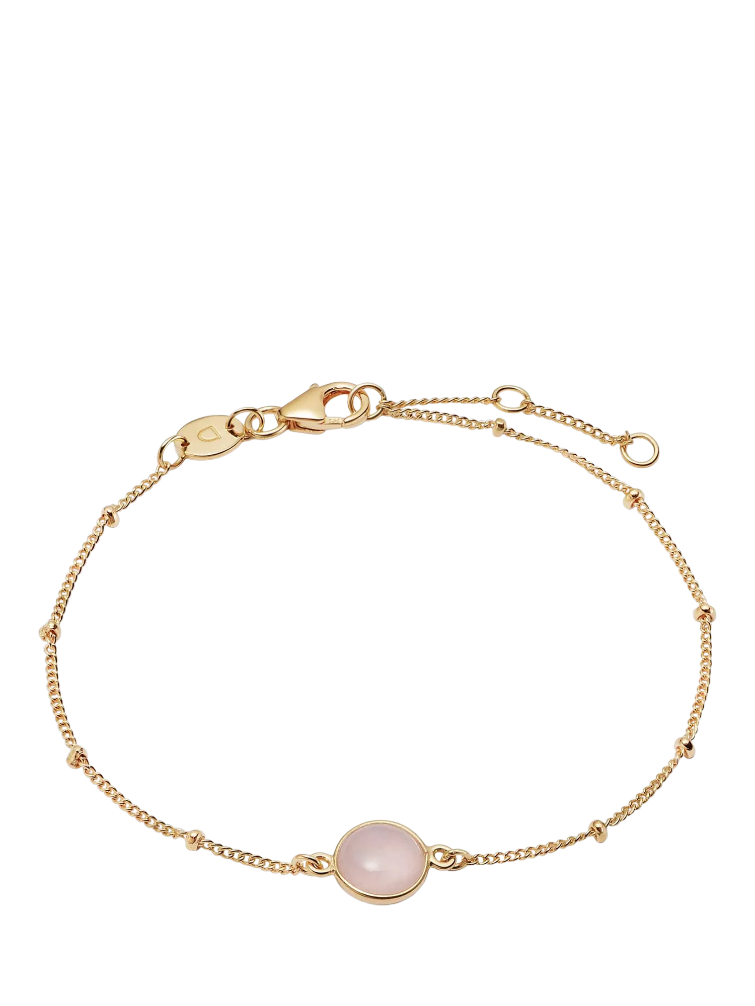 Daisy London Round Semi-Precious Healing Stone Bead Chain Bracelet, Gold