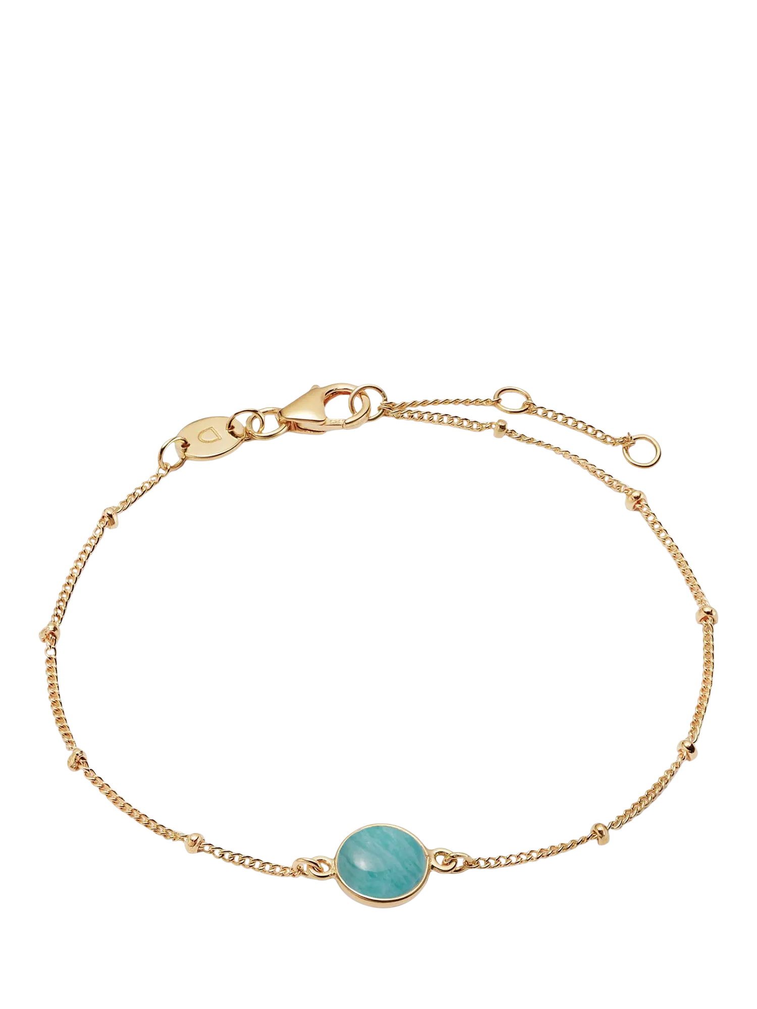 Daisy London gold plated aventurine stone bracelet, adjustable chain - British product