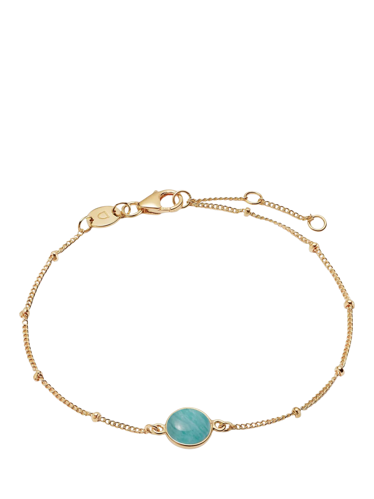 Daisy London gold plated aventurine stone bracelet, adjustable chain - British product