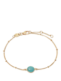Daisy London gold plated aventurine stone bracelet, adjustable chain - British product
