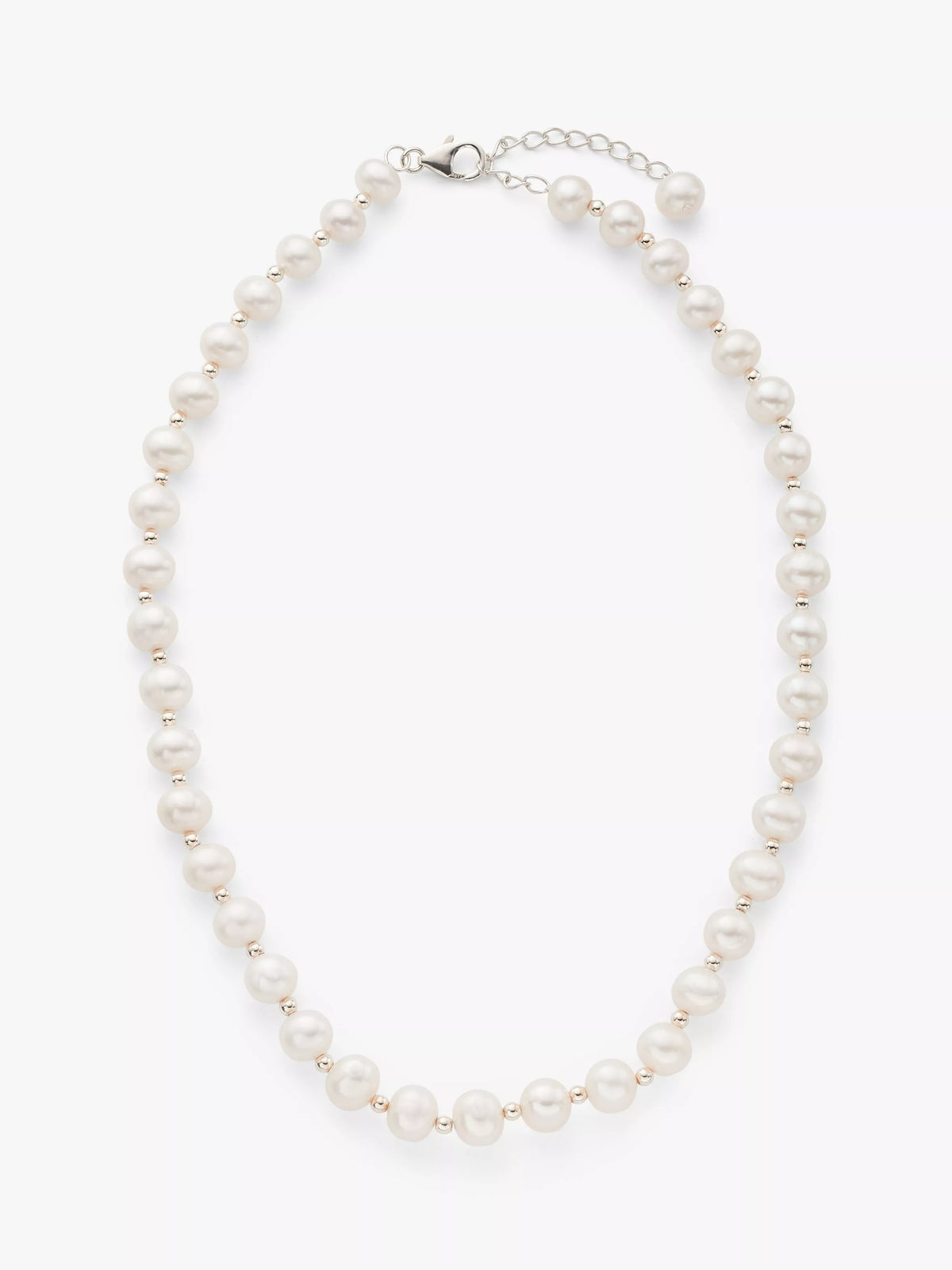 Lido freshwater pearl necklace white sterling silver (British brand)