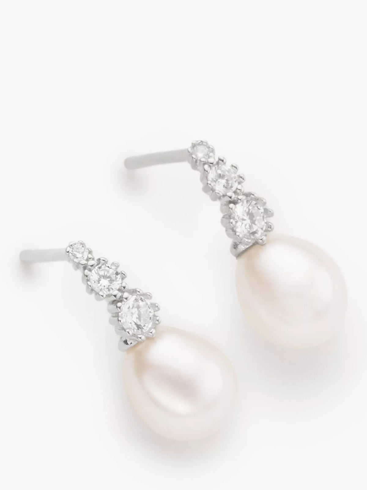 Lido drop earrings freshwater pearl cubic zirconia silver, UK version