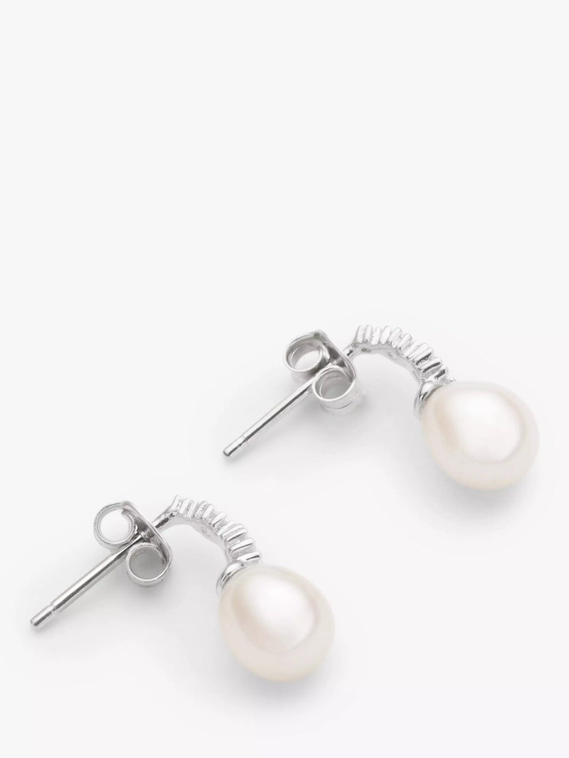 Lido drop earrings freshwater pearl cubic zirconia silver, UK version