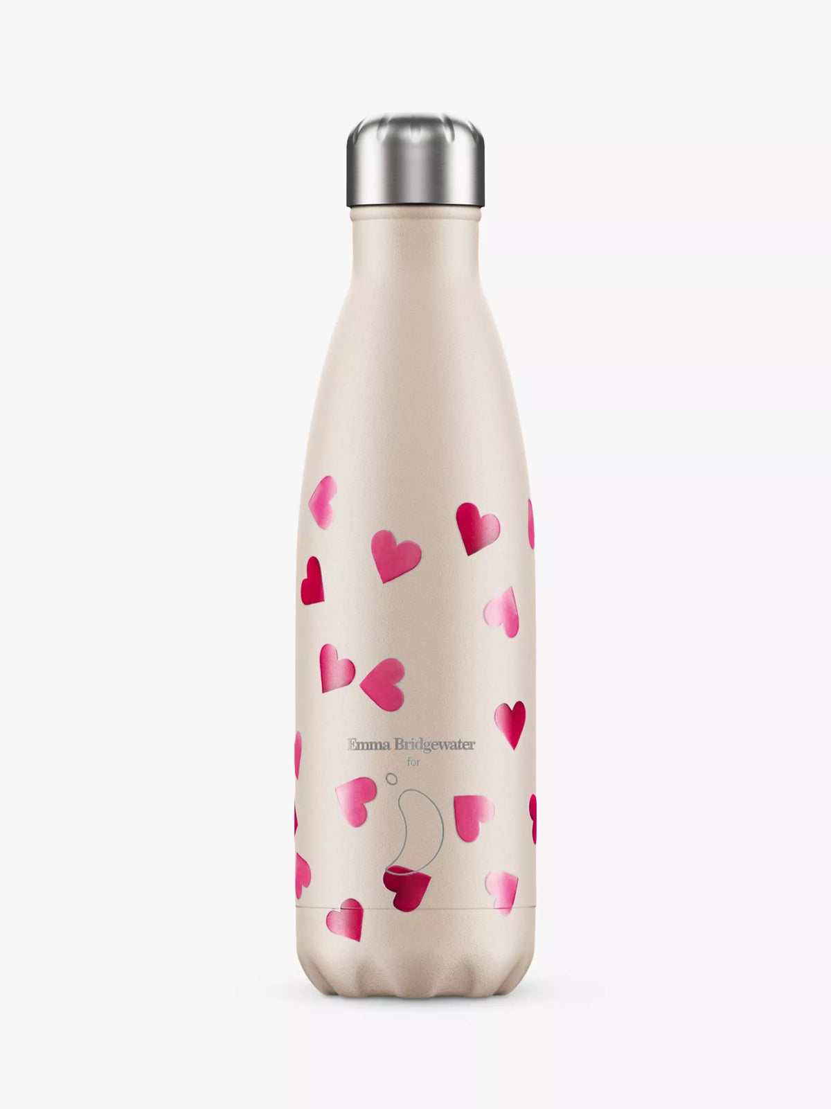 Chilly's Pink Hearts insulated drinks bottle 500ml - British product