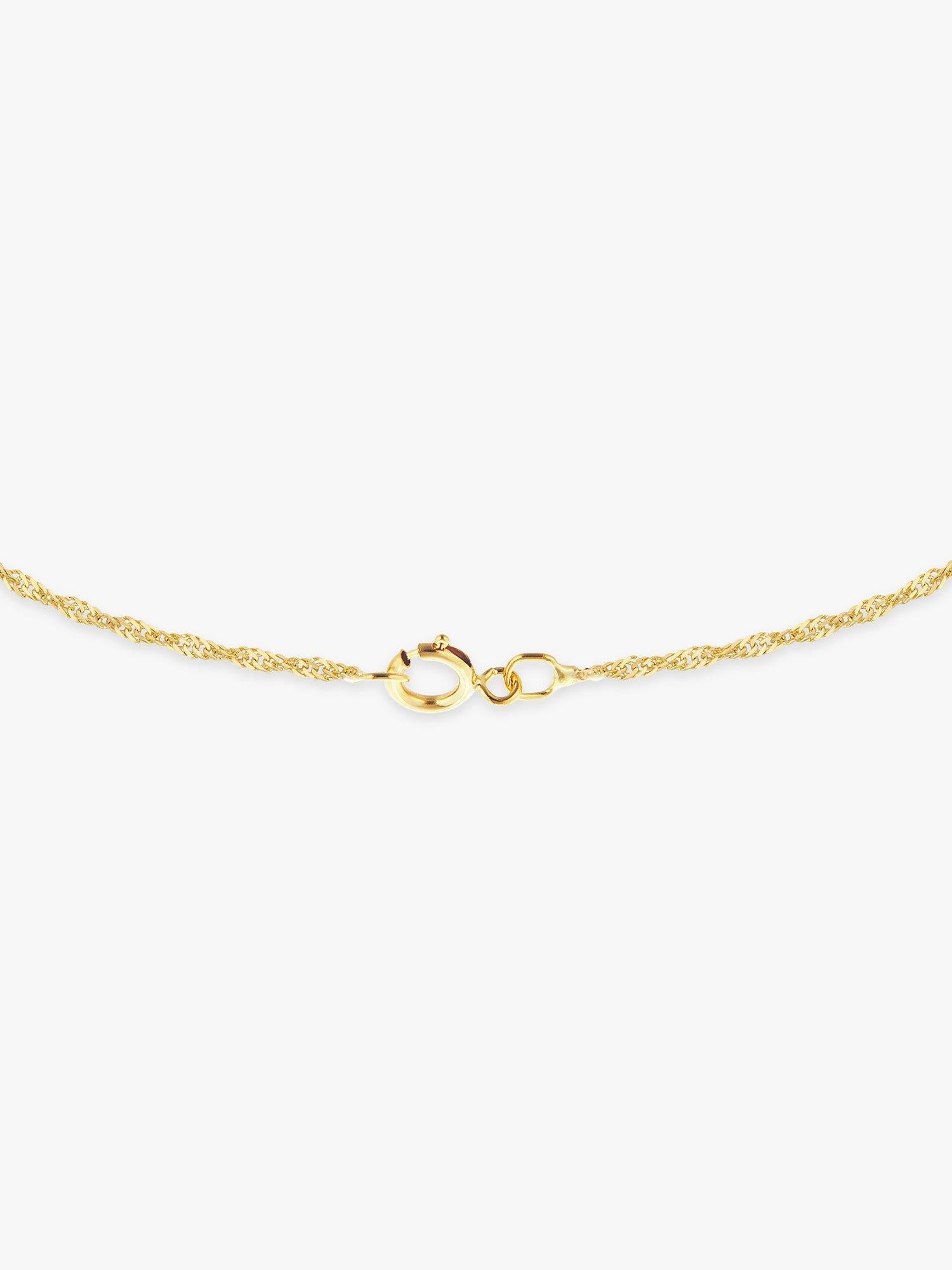 IBB 9ct gold textured heart pendant necklace with chain, UK version