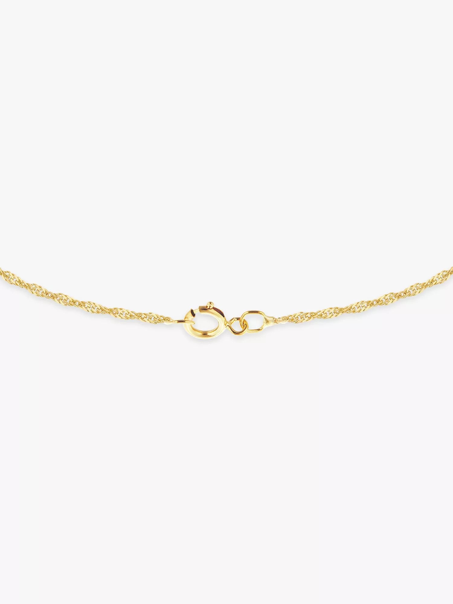 IBB 9ct gold textured heart pendant necklace with chain, UK version