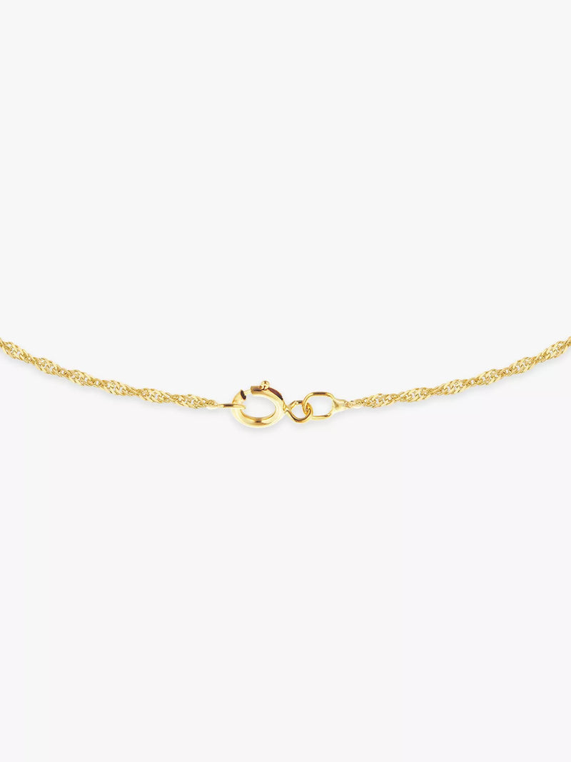 IBB 9ct gold textured heart pendant necklace with chain, UK version
